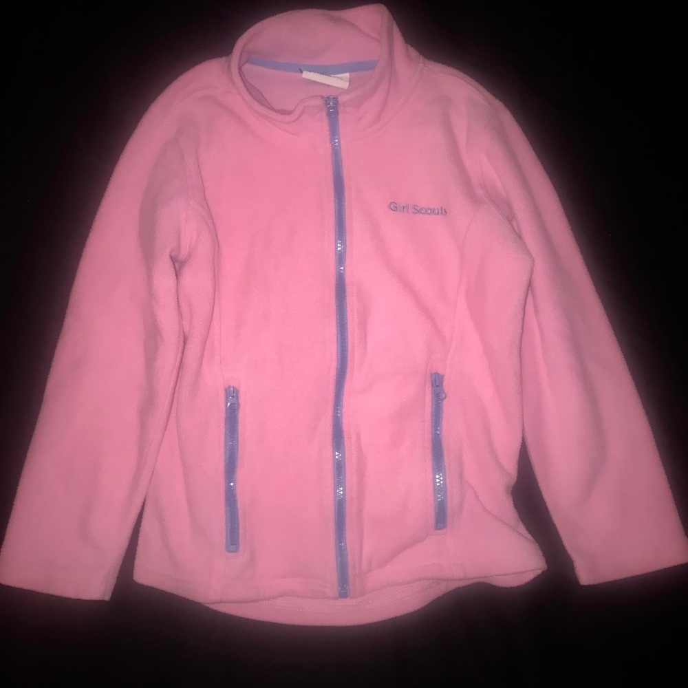 Size 10/12 Girl Scouts zipper pink fleece